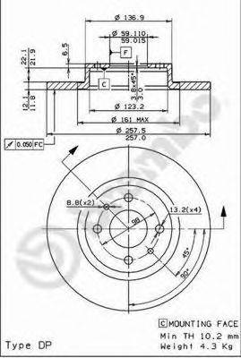 BREMBO 08508611 гальмівний диск