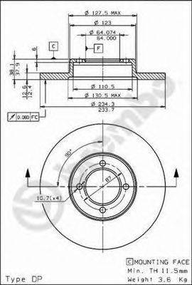 BREMBO 08586510 гальмівний диск