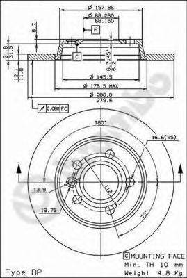 BREMBO 08728811 гальмівний диск