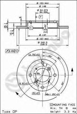 BREMBO 08908210 гальмівний диск