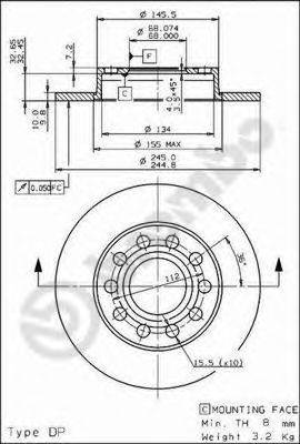 BREMBO 08913611 гальмівний диск