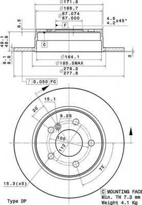 BREMBO 08A73710 гальмівний диск