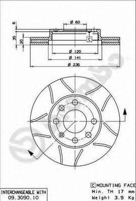 BREMBO 09309075 гальмівний диск