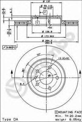 BREMBO 09493924 гальмівний диск