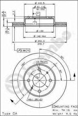 BREMBO 09574610 гальмівний диск