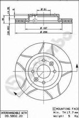 BREMBO 09580276 гальмівний диск