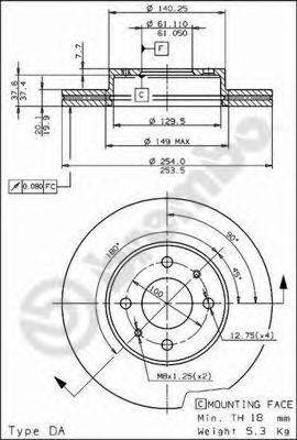 BREMBO 09674310 гальмівний диск