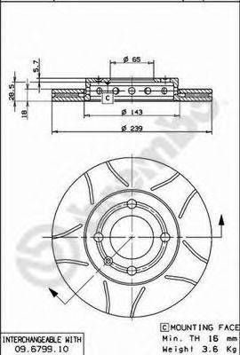 BREMBO 09679975 гальмівний диск