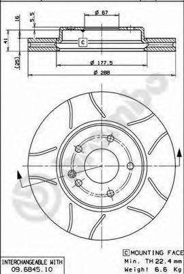 BREMBO 09684575 гальмівний диск