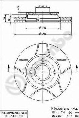 BREMBO 09780675 гальмівний диск