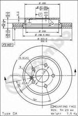 BREMBO 09782311 гальмівний диск