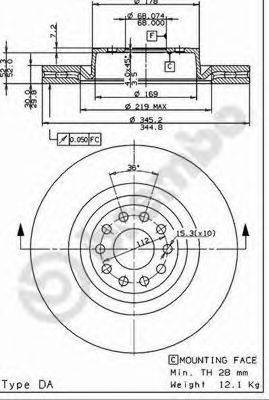 BREMBO 09794111 гальмівний диск