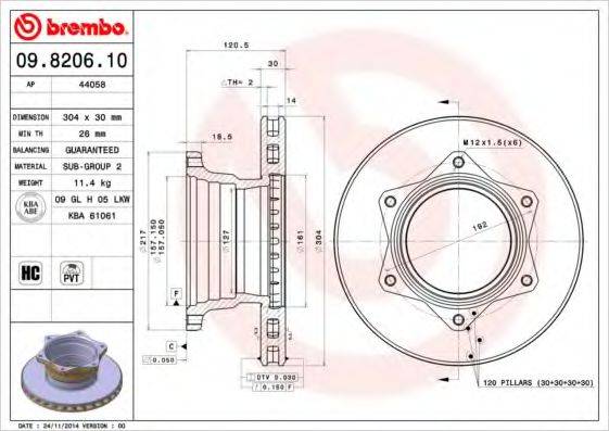 BREMBO 09820610 гальмівний диск