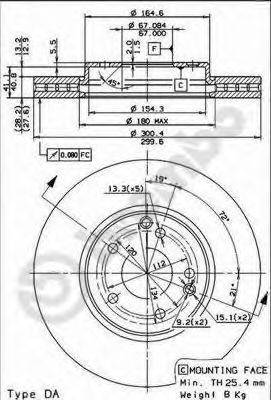 BREMBO 09830421 гальмівний диск