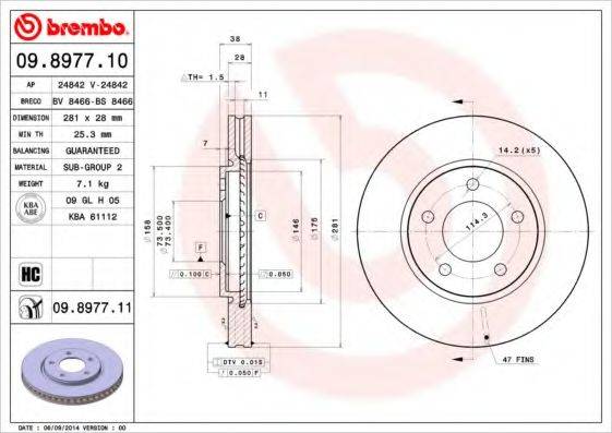 BREMBO 09897710 гальмівний диск