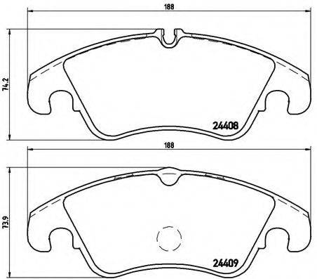 BREMBO P24074 Комплект гальмівних колодок, дискове гальмо