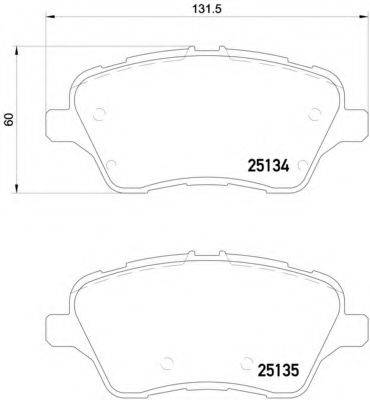 BREMBO P24151 Комплект гальмівних колодок, дискове гальмо