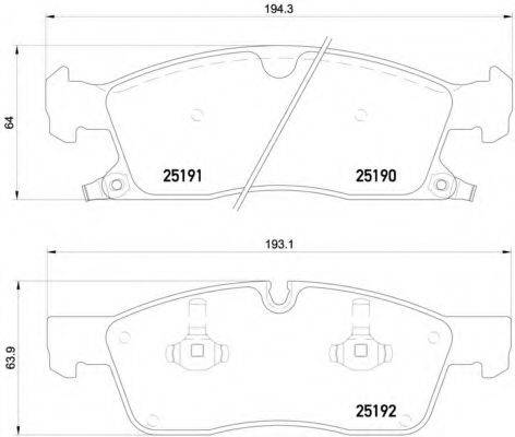 BREMBO P37017 Комплект гальмівних колодок, дискове гальмо