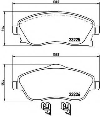 BREMBO P59036 Комплект гальмівних колодок, дискове гальмо