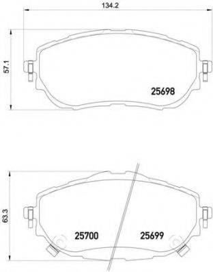 BREMBO P83150 Комплект гальмівних колодок, дискове гальмо