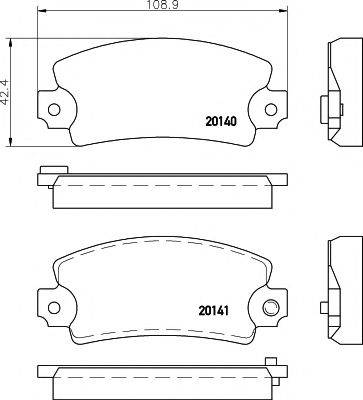 MINTEX MDB2425 Комплект гальмівних колодок, дискове гальмо