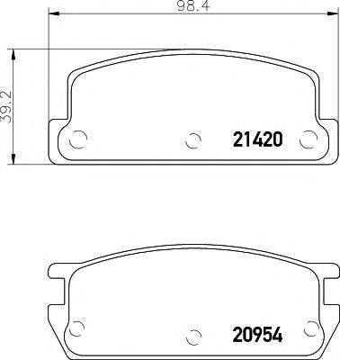 MINTEX MDB1311 Комплект гальмівних колодок, дискове гальмо