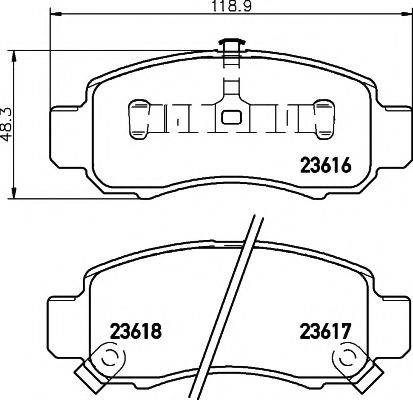 MINTEX MDB2087 Комплект гальмівних колодок, дискове гальмо