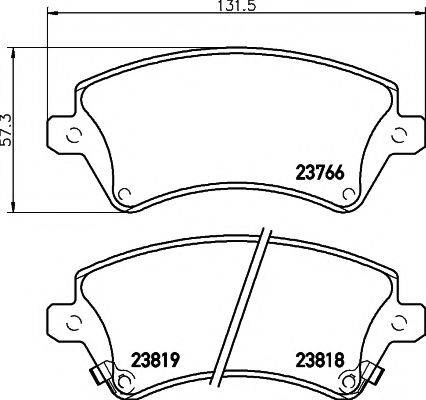 MINTEX MDB2257 Комплект гальмівних колодок, дискове гальмо