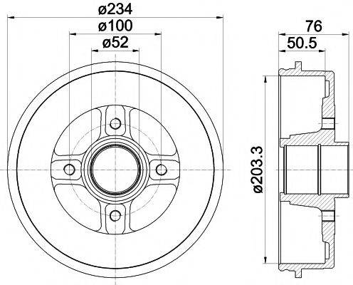 MINTEX MBD044 Гальмівний барабан