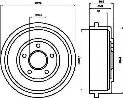 MINTEX MBD260 Гальмівний барабан