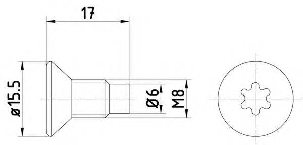 MINTEX TPM0004 Болт, диск гальмівного механізму