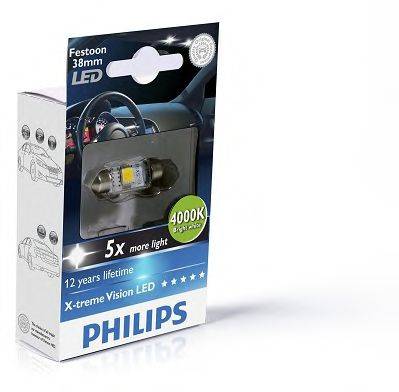 PHILIPS 128584000KX1 Лампа розжарювання, освітлення салону; Лампа розжарювання, ліхтар встановлений у двері; Лампа розжарювання, ліхтар освітлення багажника; Лампа розжарювання, лампа підкапотна; Лампа розжарювання; Лампа, страхувальне освітлення дверей; Лампа, освітлення ящика для рукавичок; Лампа, лампа читання; Лампа, вхідне освітлення