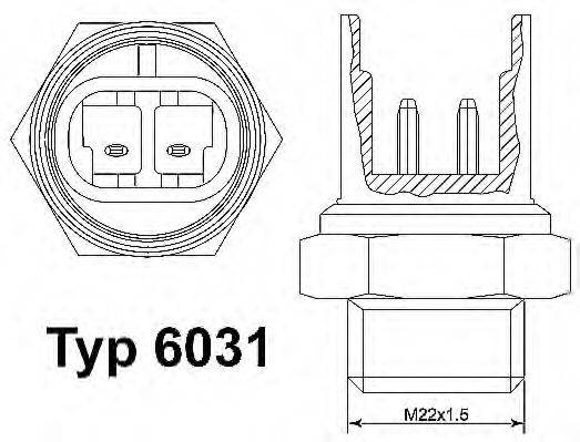 WAHLER 6031105D Термивимикач, вентилятор радіатора