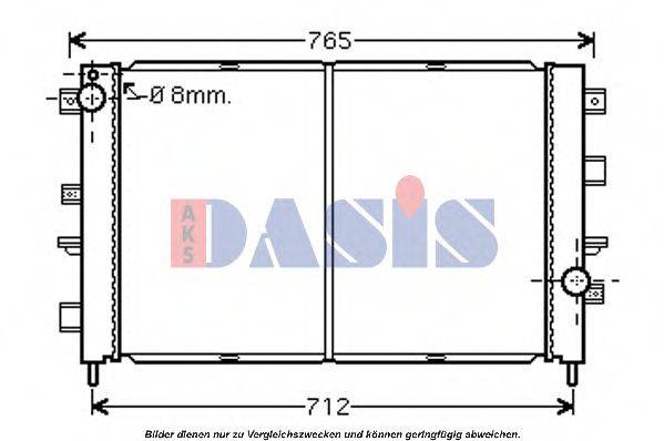 AKS DASIS 020016N Радіатор, охолодження двигуна