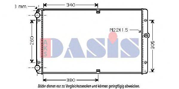 AKS DASIS 041001N Радіатор, охолодження двигуна