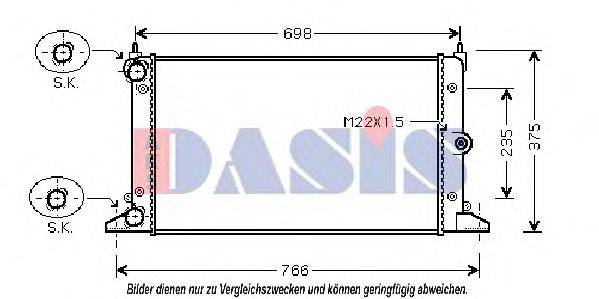 AKS DASIS 041990N Радіатор, охолодження двигуна