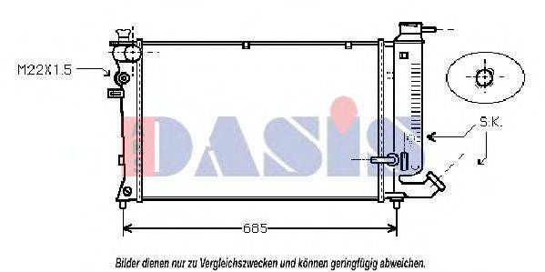 AKS DASIS 060019N Радіатор, охолодження двигуна