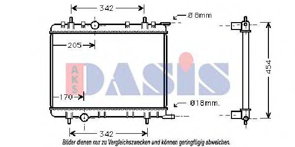 AKS DASIS 061130N Радіатор, охолодження двигуна