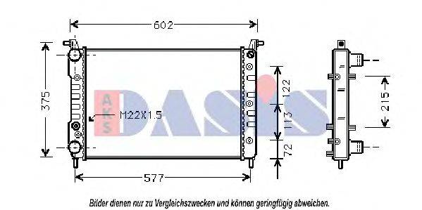 AKS DASIS 081540N Радіатор, охолодження двигуна