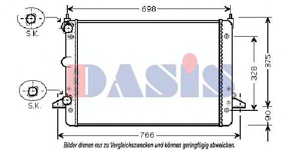 AKS DASIS 090026N Радіатор, охолодження двигуна