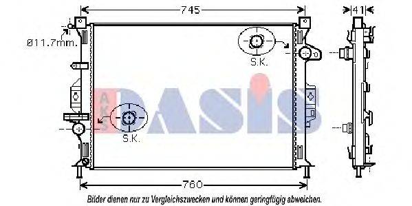 AKS DASIS 092047N Радіатор, охолодження двигуна