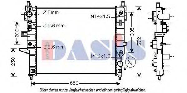 AKS DASIS 121740N Радіатор, охолодження двигуна