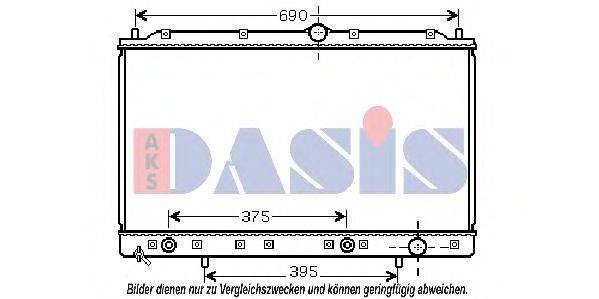 AKS DASIS 140064N Радіатор, охолодження двигуна