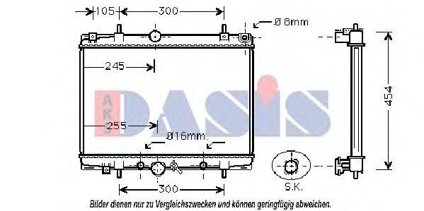 AKS DASIS 160058N Радіатор, охолодження двигуна