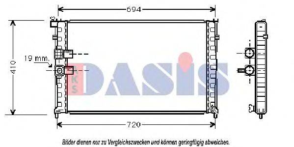 AKS DASIS 160490N Радіатор, охолодження двигуна