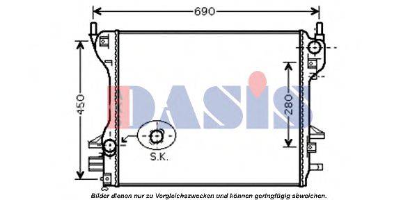 AKS DASIS 370049N Радіатор, охолодження двигуна