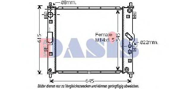 AKS DASIS 510102N Радіатор, охолодження двигуна