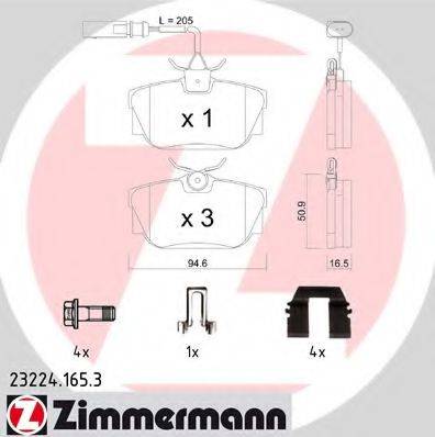 ZIMMERMANN 232241653 Комплект гальмівних колодок, дискове гальмо