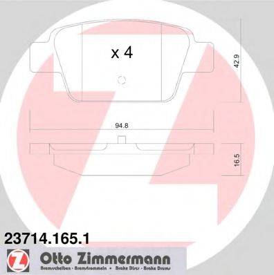 ZIMMERMANN 237141651 Комплект гальмівних колодок, дискове гальмо