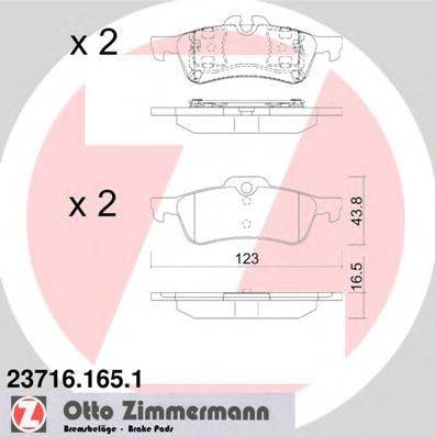 ZIMMERMANN 237161651 Комплект гальмівних колодок, дискове гальмо